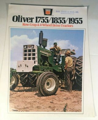 Vtg Oliver 1755/1855/1955 Row Crop & 4 Wheel Drive Tractors Sales Brochure P125