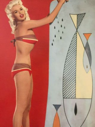 Vintage Jayne Mansfield Color Photo with Modern Art Printed in Germany 3