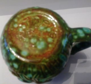coffee cup,  green blue,  handmade,  vintage,  ceramic,  medium,  12 ounce,  Mushroom 2