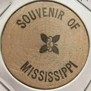 Vintage Souvenir Of Mississippi Wooden Nickel - Token Ms