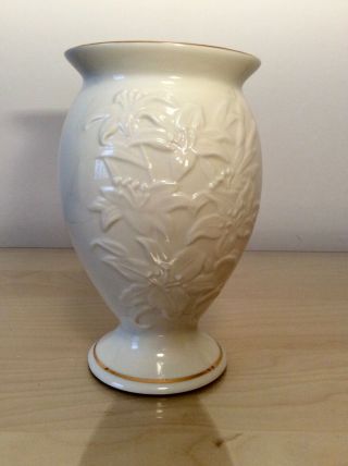 Vintage Lenox China 8 Inch Tall Vase With Gold Trim