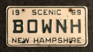 1969 Hampshire Vanity License Plate Nh 69 Bownh Town Of Bow Nh