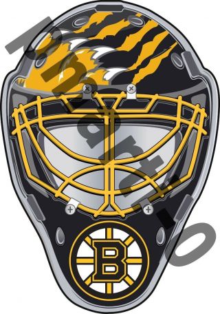 Boston Bruins Front Goalie Mask Vinyl Decal / Sticker 5 Sizes