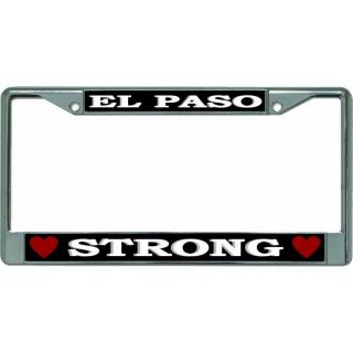 El Paso Strong Heart License Plate Frame Usa Made