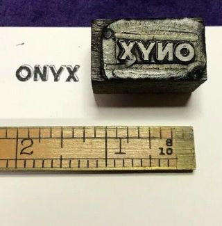Onyx Antique Letterpress Printing Printer Block Vintage West Texas Oil