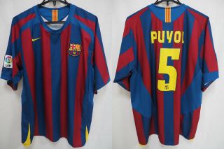 2005 - 2006 Fc Barcelona Barca Fcb Home Jersey Shirt Camiseta Nike Puyol 5 Xl