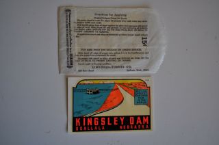 Vintage Sticker Kingsley Dam Ogallala Nebraska