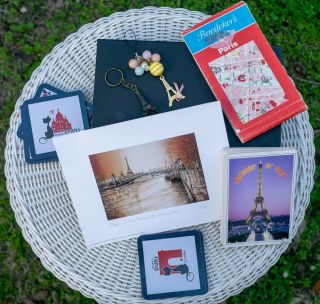 Paris Souveniers,  Vintage Paris Street Map,  Paris Postcards,  Art Print