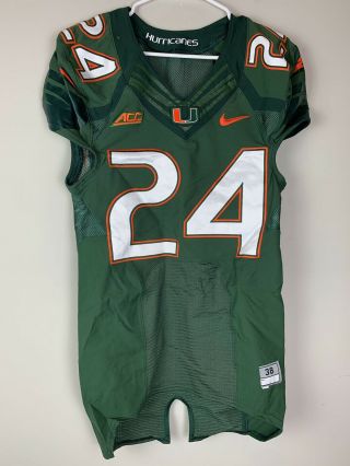 University Of Miami Team Issued Football Jersey 24