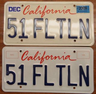 Cool Pair California Personalized License Plates " 51 Fltln " 1951 Ford Fleet Line