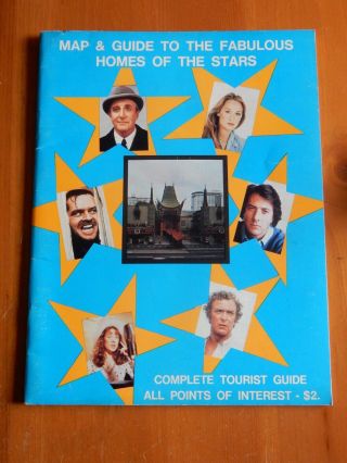 Map/ Guide To Homes Of The Stars/celebrities/movies/tv/academy Awards 1980