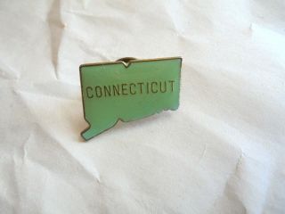 Cool Vintage Connecticut State Figural Souvenir Lapel Pin Pinback