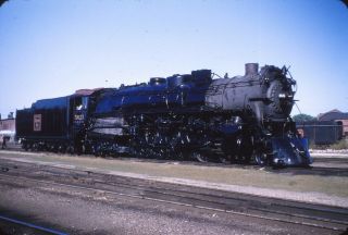 1956 Red Border Kodachrome Slide Photo Cb&q Burlington Locomotive 5623 Galesburg
