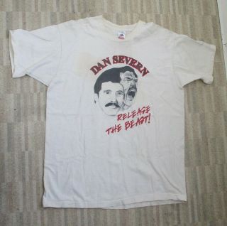 Ufc Nwa Wwf Dan Severn Release The Beast T - Shirt,  White,  Extra Large Size,  1995