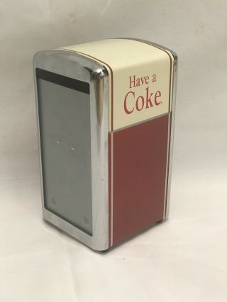 Vintage Coca - Cola 1992 Metal Napkin Holder Dispensor Have A Coke