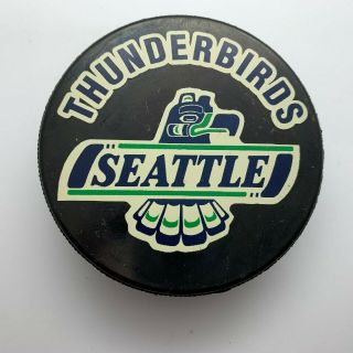 Vintage Whl Seattle Thunderbirds Hockey Official Game Puck Western Hockey League