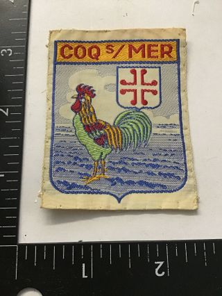 Vtg Coq Sur Mer Belgium Travel Souvenir Sew - On Patch Emblem Badge