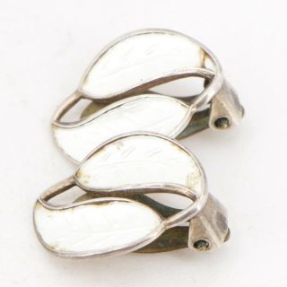 VTG Sterling Silver - NORWAY DAVID ANDERSEN Enamel Clip On Earrings - 2.  5g 2
