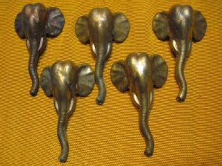 Vtg Elephant Face (frontal View) Brass Jewelry Finding Stamping 2 "