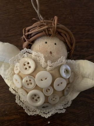 Natalie Siltich Handmade Christmas Angel Ornaments W/vintage Buttons