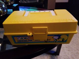 Zebco Snoopy Catch Em Box Woodstock Vintage Tackle Box Yellow A - 3