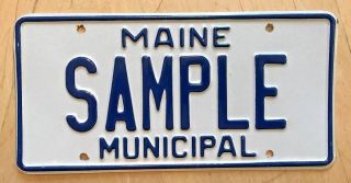 Maine Municipal City Government License Plate " Sample " Me Police Cop Car