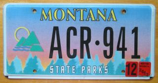Montana 2007 State Parks Graphic License Plate Acr - 941
