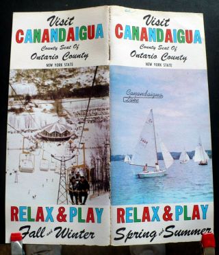 Late - 1950s Canandaigua Ontario County Ny Color Travel Booklet,  Roseland Park
