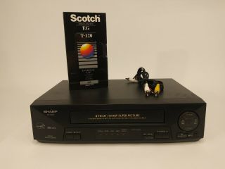 Sharp Vc - A410 Vcr Hq 4 Head Vhs Player Picture - Fully Functional