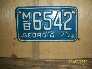 1970 Georgia Motorcycle License Plate