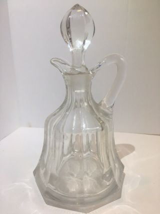 Glass Oil Vinegar Cruet Bottle Dispenser With Top Vintage Kitchen Home Decor