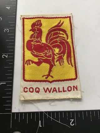 Vtg Coq Wallon Belgium Travel Souvenir Sew - On Patch Emblem Badge
