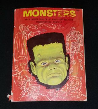 Vintage Paperback Monsters Dr Jekyll Hyde Frankenstein Dracula 1965 Wonder Books