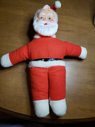 Vintage Rubber Face Plush Santa Claus Christmas Doll 13 " Made In Japan Tag