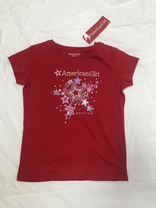 American Girl Doll Red Star Foil T Shirt Houston With Tag Girls Medium 10 - 12