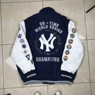 Vintage York Yankees 26 Time World Series Champions Carl Banks Jacket 3xl