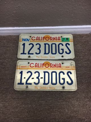 1990 California Sunset License Plates