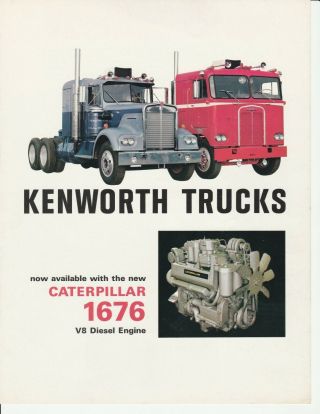 Me21056 Kenworth Truck Caterpillar 1676 V8 Diesel Engine Brochure