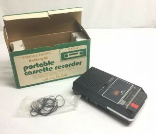 Realistic Cassette Tape Recorder Ctr - 41 W/ Box Vintage Switchcraft Mic