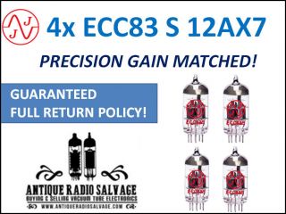 Jj Electronics (tesla) Precision Gain Matched Quad (4x) Ecc83 - S 12ax7 Tubes