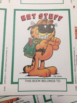 40 Vintage 1978 Bookplates Garfield “hot Stuff”jim Davis