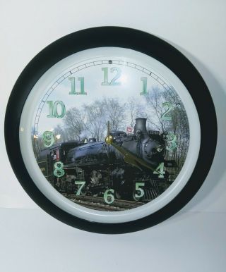 Black Train Engine Wall Clock With Optional Train Sounds On The Hour