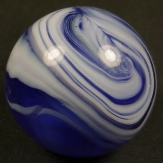 Vintage Marble 21/32 " C.  A.  C.  Christensen Agate Blue Onyx Slag