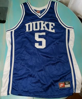 Vintage Nike Authentic Duke Blue Devils 5 Jersey Size 52 Xxl Tupac 2pac