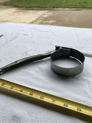 Vintage Oil Filter Wrench Strap Type Wrench,  4 " Diameter,  Huffy Model 5532