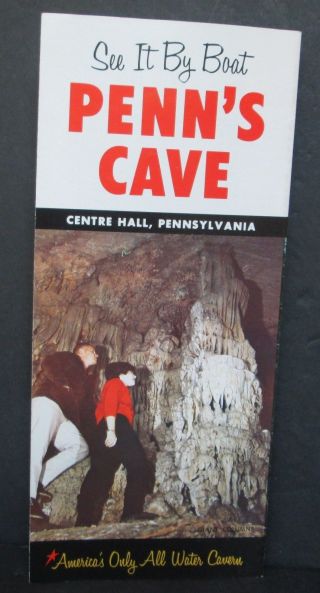 Vintage Penn ' s Cave Travel Brochure,  Centre Hall Pennsylvania 3