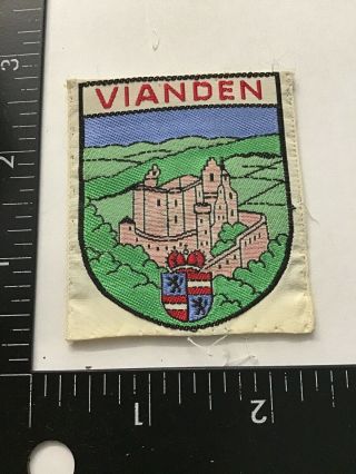 Vtg Vlanden Luxembourg Travel Souvenir Sew - On Patch Crest Emblem Badge