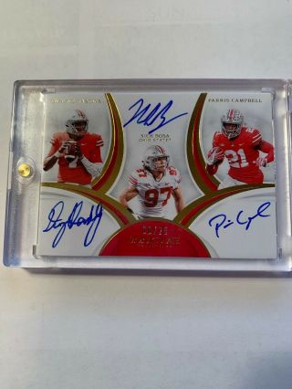 2019 Immaculate Dwayne Haskins/nick Bosa/parris Cambell Auto /25 Buckeyes