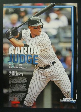 Aaron Judge 2019 Si Kids Card & Rookie Poster Ny Yankees Mlb Sports Illustrated