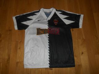 Vintage 1996 Nike Ny Nj Metro Stars Red Bulls Mls Soccer Jersey Kit Mens Large